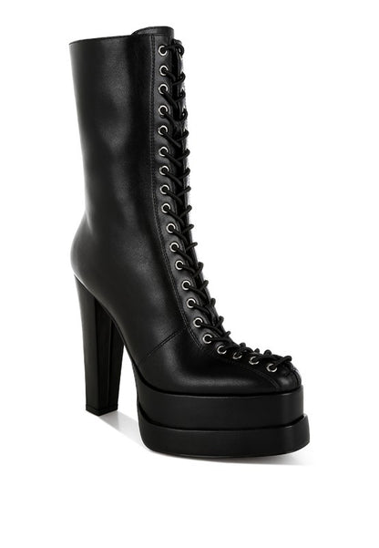 Sayal Faux Leather Lace Up Boots - Faylinn & Co