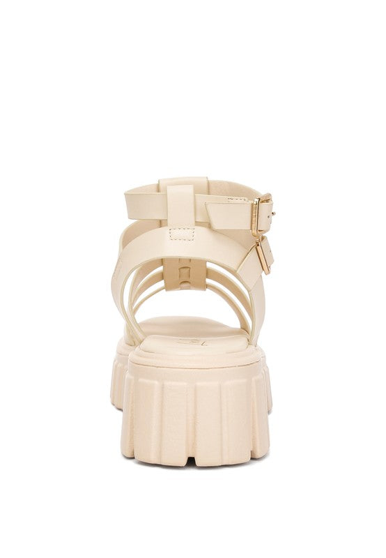 Dewey Recycled Faux Leather Gladiators - Faylinn & Co