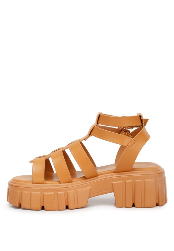 Dewey Recycled Faux Leather Gladiators - Faylinn & Co