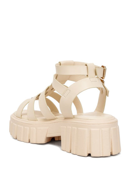 Dewey Recycled Faux Leather Gladiators - Faylinn & Co