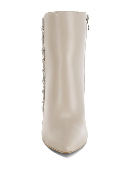 Kalina Rhinestones Chain Detail Boots - Faylinn & Co