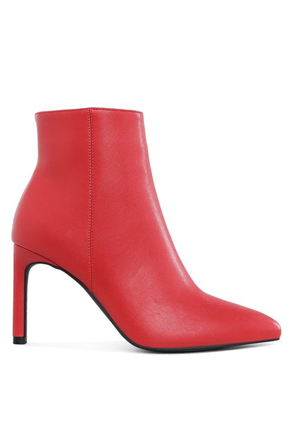Tatria Textured Stiletto Heel Ankle Boots - Faylinn & Co