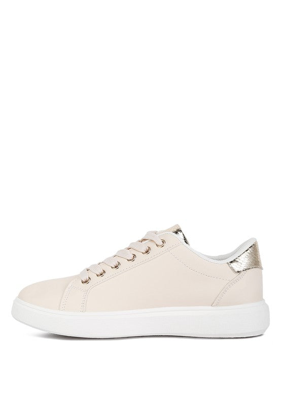 Claude Faux Leather Back Panel Detail Sneakers - Faylinn & Co