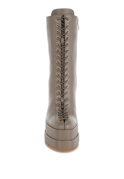 Sayal Faux Leather Lace Up Boots - Faylinn & Co