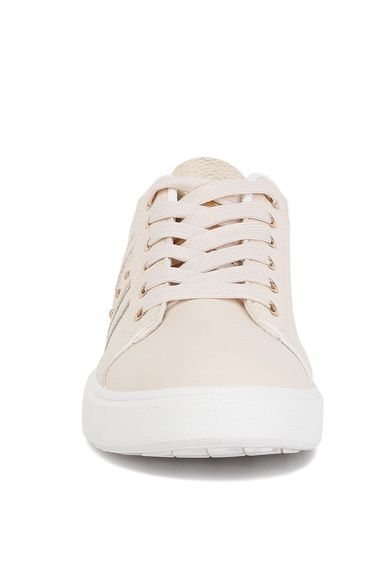 Claude Faux Leather Back Panel Detail Sneakers - Faylinn & Co