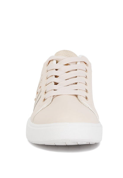 Claude Faux Leather Back Panel Detail Sneakers - Faylinn & Co