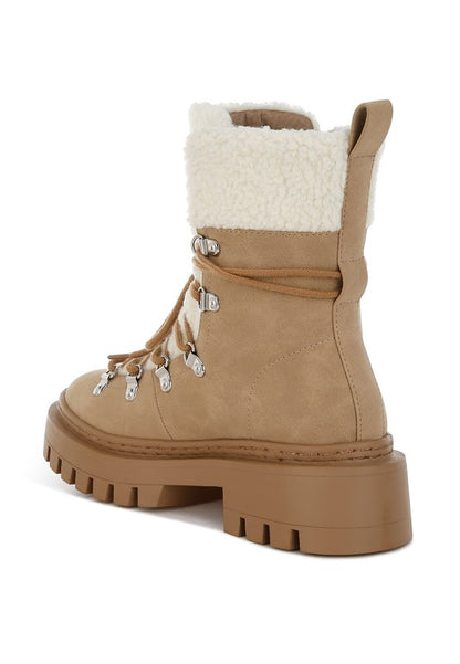 Omul Fleece & Faux Leather Boots - Faylinn & Co