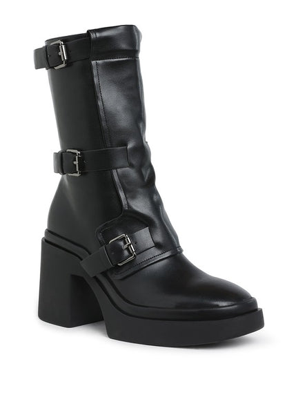 Syrah Chunky Biker Boots - Faylinn & Co