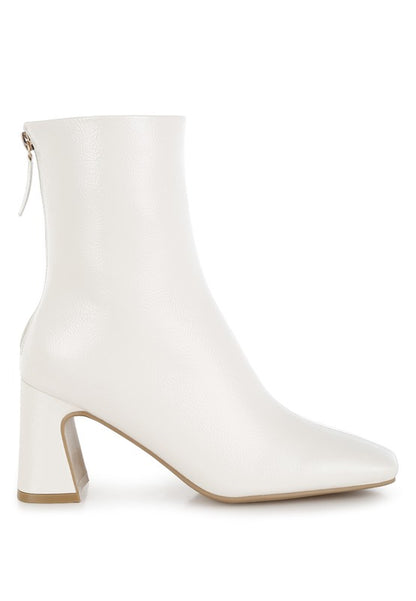 Kostaka Patent Square Toe Ankle Boots - Faylinn & Co