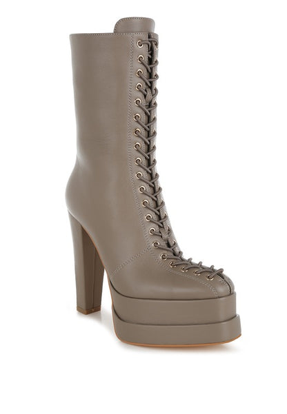 Sayal Faux Leather Lace Up Boots - Faylinn & Co
