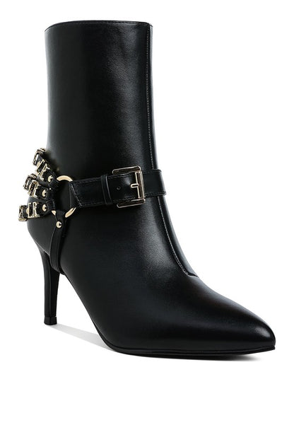 Nicene Harness Detail Stiletto Boots - Faylinn & Co