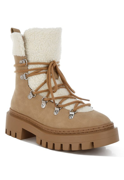 Omul Fleece & Faux Leather Boots - Faylinn & Co