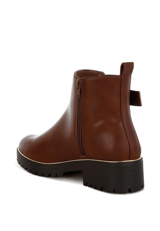Antorin Chunky Buckle Detail Ankle Boots - Faylinn & Co
