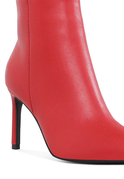 Tatria Textured Stiletto Heel Ankle Boots - Faylinn & Co