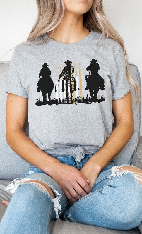 Yellowstone Cowboy Silhouette Graphic Tee - Faylinn & Co