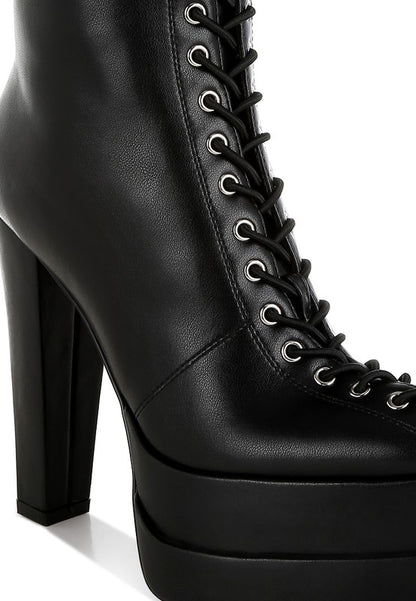 Sayal Faux Leather Lace Up Boots - Faylinn & Co