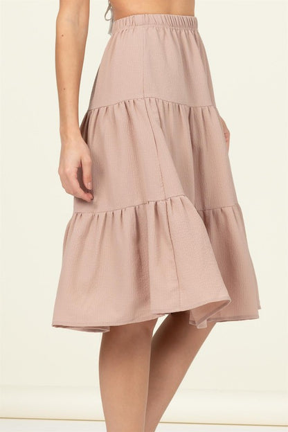 Call It a Day Tiered Midi Skirt - Faylinn & Co