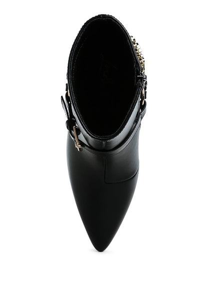 Nicene Harness Detail Stiletto Boots - Faylinn & Co