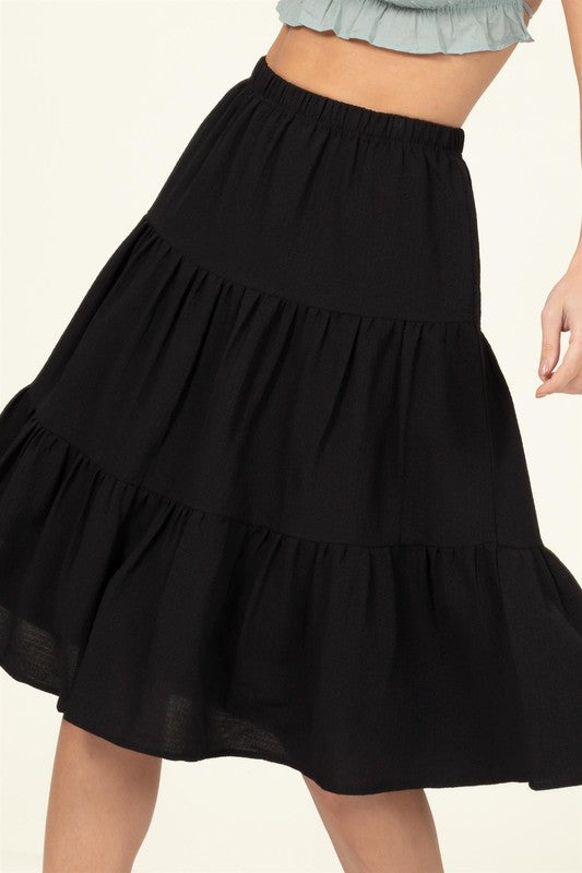 Call It a Day Tiered Midi Skirt - Faylinn & Co
