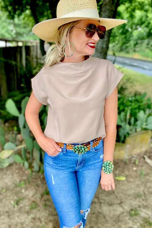 Women Plain Crew Neck Loose Fit Casual Top - Faylinn & Co
