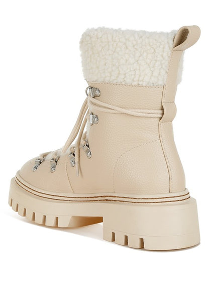 Omul Fleece & Faux Leather Boots - Faylinn & Co