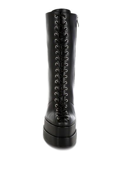 Sayal Faux Leather Lace Up Boots - Faylinn & Co