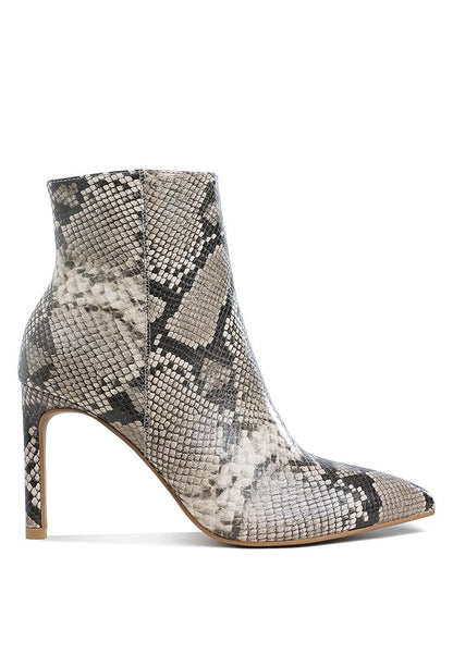 Tatria Textured Stiletto Heel Ankle Boots - Faylinn & Co