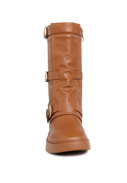 Syrah Chunky Biker Boots - Faylinn & Co