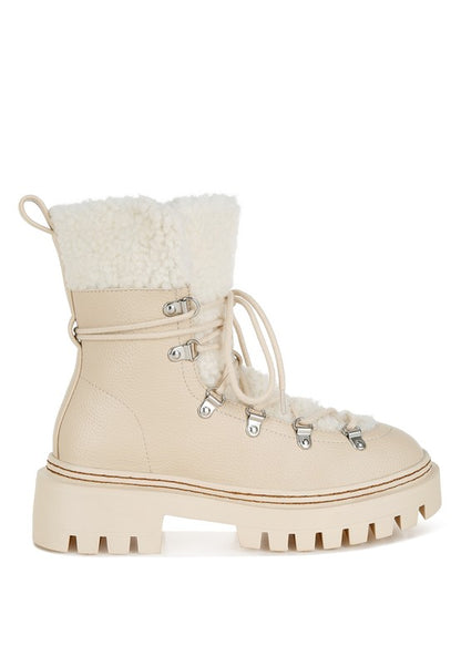 Omul Fleece & Faux Leather Boots - Faylinn & Co