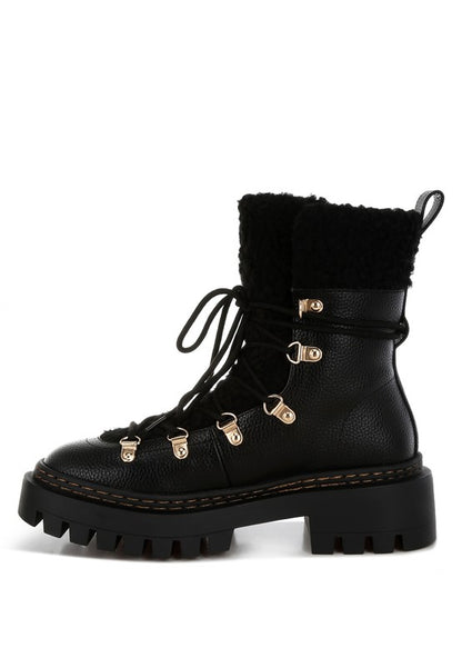 Omul Fleece & Faux Leather Boots - Faylinn & Co