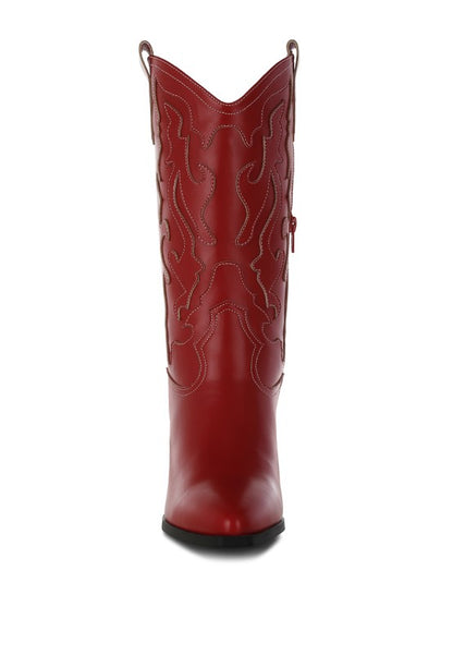 Pakito Patchwork Detail Cowboy Boots - Faylinn & Co