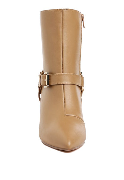 Nicene Harness Detail Stiletto Boots - Faylinn & Co
