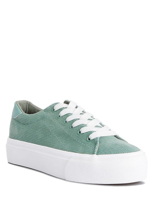 Hyra Solid Flatform Canvas Sneakers - Faylinn & Co
