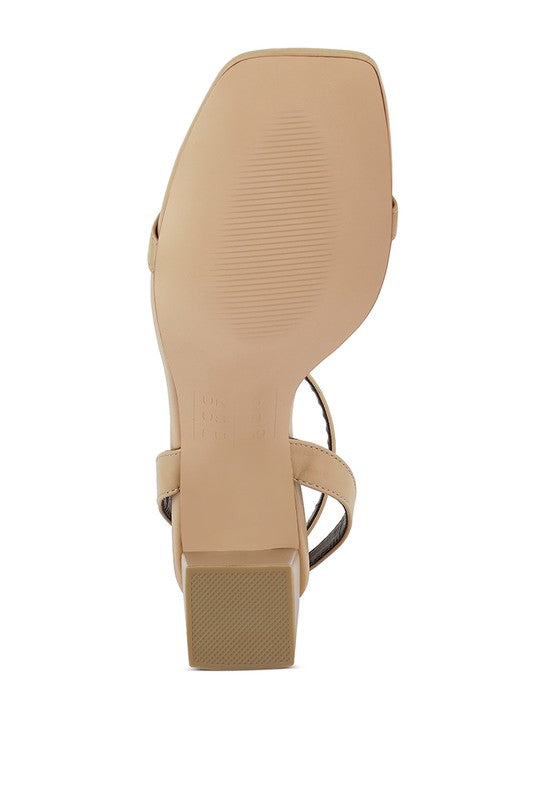 Block Heel Ankle Strap Sandals - Faylinn & Co