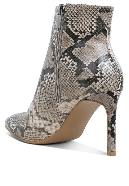 Tatria Textured Stiletto Heel Ankle Boots - Faylinn & Co
