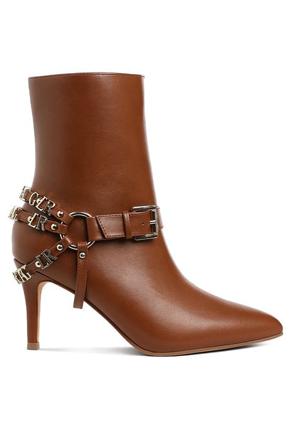 Nicene Harness Detail Stiletto Boots - Faylinn & Co