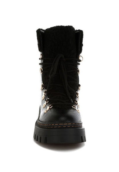 Omul Fleece & Faux Leather Boots - Faylinn & Co