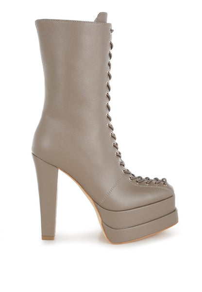 Sayal Faux Leather Lace Up Boots - Faylinn & Co