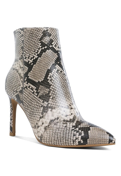Tatria Textured Stiletto Heel Ankle Boots - Faylinn & Co