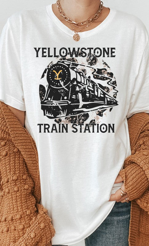 Yellowstone Train Station Graphic Tee - Faylinn & Co