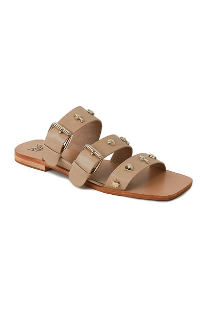 D-LANA-02-STUDED, FLAT, SANDALS - Faylinn & Co