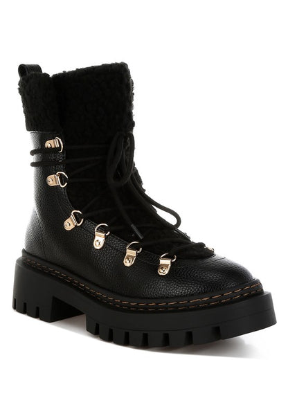 Omul Fleece & Faux Leather Boots - Faylinn & Co